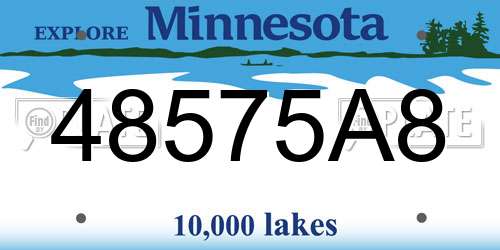 48575A8 Minnesota License Plate