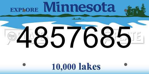 4857685 Minnesota License Plate