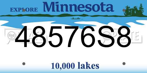 48576S8 Minnesota License Plate