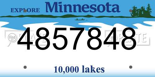 4857848 Minnesota License Plate