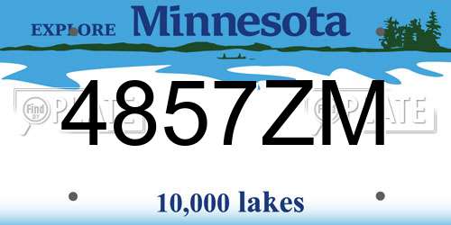 4857ZM Minnesota License Plate