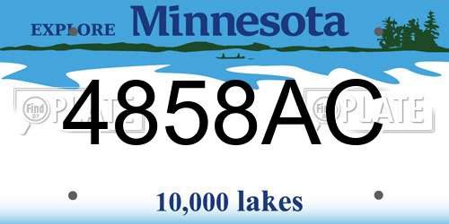 4858AC Minnesota License Plate