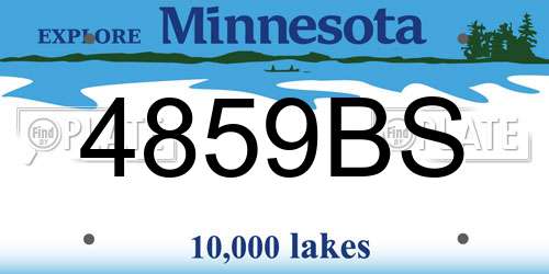 4859BS Minnesota License Plate