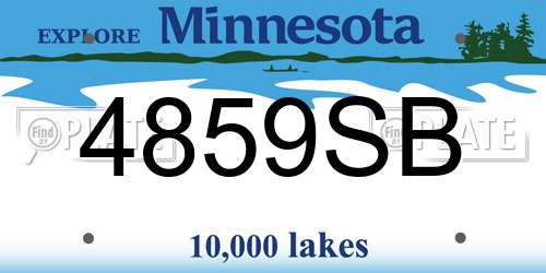 4859SB Minnesota License Plate