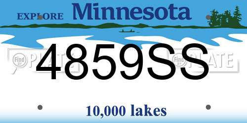 4859SS Minnesota License Plate