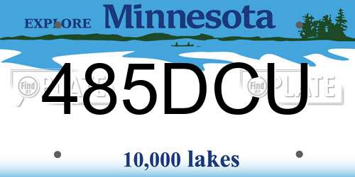485DCU Minnesota License Plate