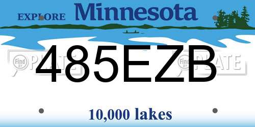 485EZB Minnesota License Plate