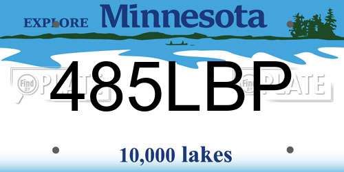 485LBP Minnesota License Plate