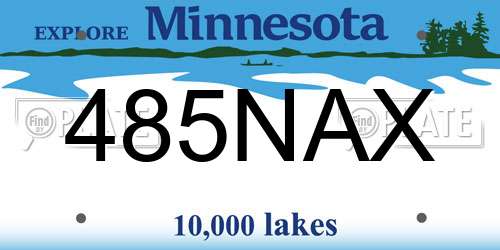 485NAX Minnesota License Plate