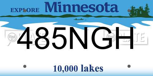 485NGH Minnesota License Plate