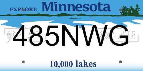 485NWG Minnesota License Plate