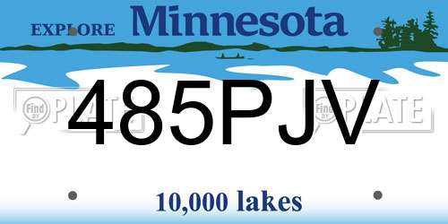 485PJV Minnesota License Plate
