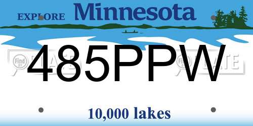 485PPW Minnesota License Plate
