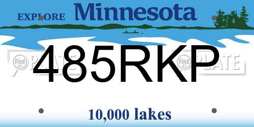 485RKP Minnesota License Plate