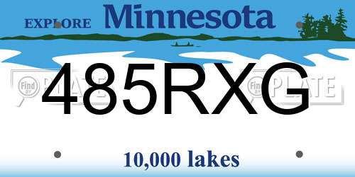 485RXG Minnesota License Plate