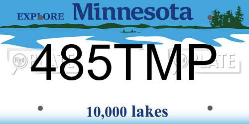 485TMP Minnesota License Plate