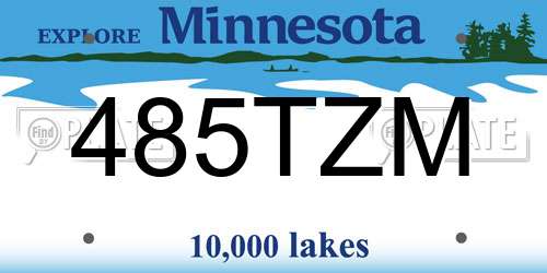 485TZM Minnesota License Plate