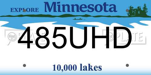 485UHD Minnesota License Plate