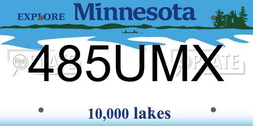 485UMX Minnesota License Plate