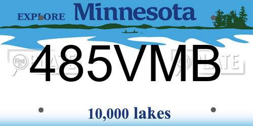 485VMB Minnesota License Plate