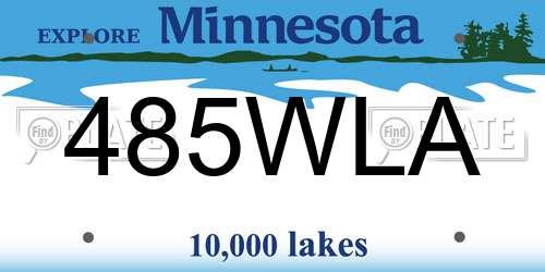 485WLA Minnesota License Plate