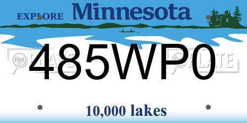 485WP0 Minnesota License Plate