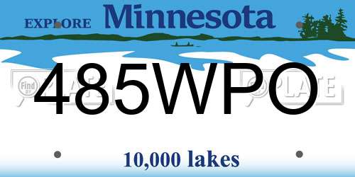 485WPO Minnesota License Plate