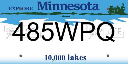 485WPQ Minnesota License Plate