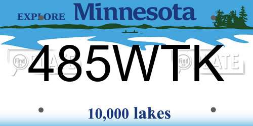 485WTK Minnesota License Plate