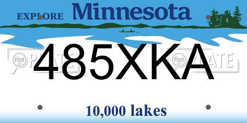 485XKA Minnesota License Plate