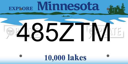 485ZTM Minnesota License Plate