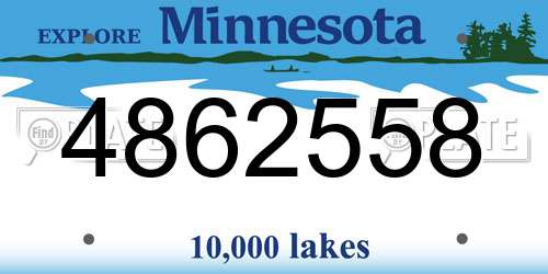 4862558 Minnesota License Plate