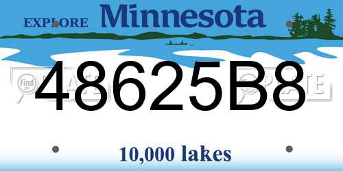 48625B8 Minnesota License Plate