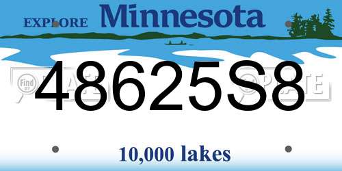 48625S8 Minnesota License Plate