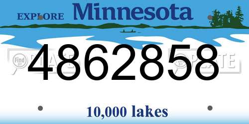4862858 Minnesota License Plate