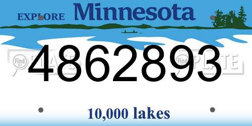 4862893 Minnesota License Plate