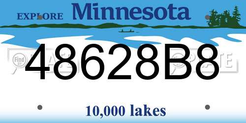 48628B8 Minnesota License Plate
