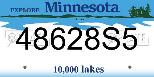 48628S5 Minnesota License Plate