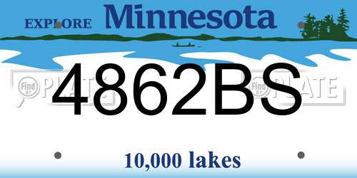 4862BS Minnesota License Plate