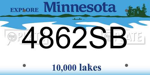 4862SB Minnesota License Plate