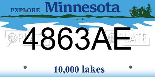 4863AE Minnesota License Plate