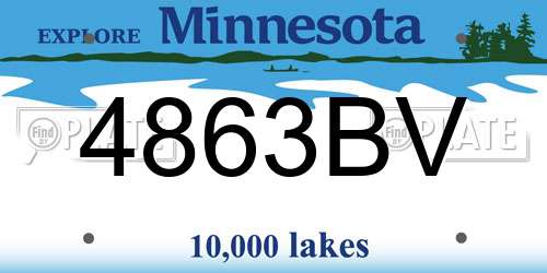 4863BV Minnesota License Plate