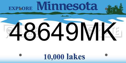 48649MK Minnesota License Plate