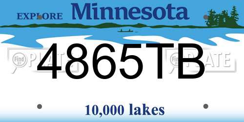 4865TB Minnesota License Plate