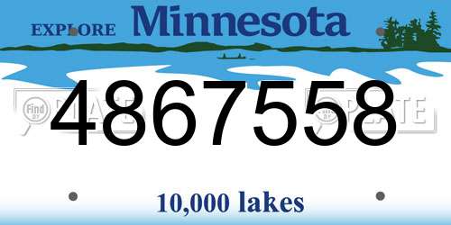 4867558 Minnesota License Plate