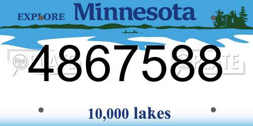 4867588 Minnesota License Plate