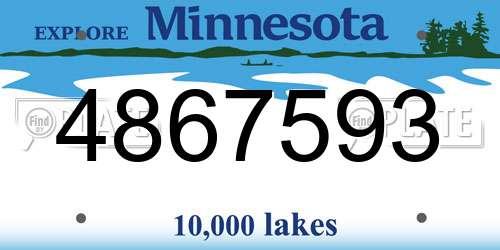 4867593 Minnesota License Plate