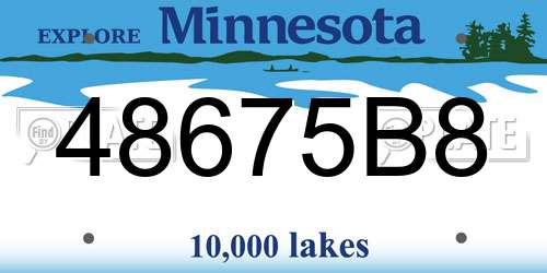 48675B8 Minnesota License Plate