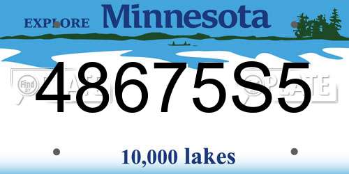 48675S5 Minnesota License Plate