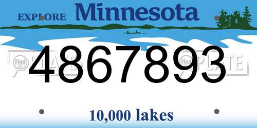 4867893 Minnesota License Plate